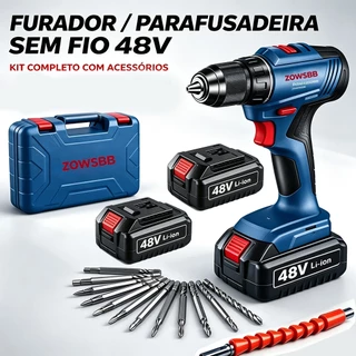 Bosch Original 48V GSB 6-115 parafusadeira e furadeira de impacto 2 Bateria Caixa De Ferramentas 110v/220v