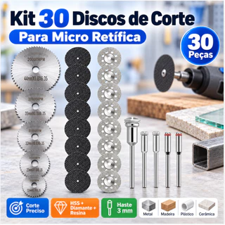 Kit 30 peças Disco Serra Circular Madeira Retifica E Furadeira Parafusadeira Conjunto de mini