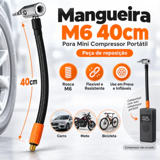 Mangueira para compressor bomba de Ar portátil rosca M6 de Ar Inflador Pneus Bolas Colchão