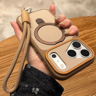 Capa De Celular Magnética Fosca Antichoque Com Suporte, Compatível Com IPhone 17 16 15 14 13 12 11 Pro Max