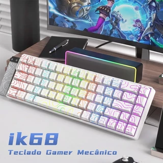 Teclado Mecânico Para Jogos Hot-Swappable De 68 Teclas, Impressas Na Lateral Do Contorno, Retroiluminação RGB, Cabo U