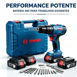 Furadeira Original 48V Alta Potência Multifuncional Perfura e Aparafusa Resistente Obra e Residencial Envio Rápido