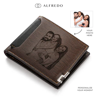 Carteira Personalizada Masculina De Couro Pu, Bifold Com Imagem, Palavras, Cartão De Crédito, Foto DIY, Presente Pa