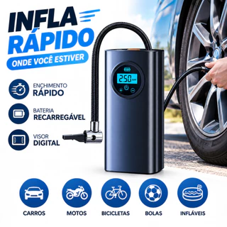 display digital bomba de ar elétrica sem fio pneu inflator motocicleta carro bicicleta compressor de ar portátil