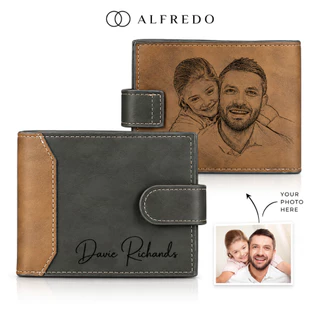 Presentes para Dia dos Pais Carteira Personalizada De Couro Para Homens Com Nome Luxo Aniversário