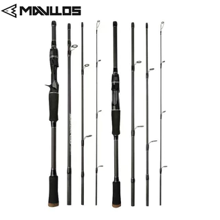 `Mavllos LONGJIE Vara de Pesca para Molinete Viagem 4 Seções Portátil Isca 4-12g Linha 4-10g Leve para Bass e Pike