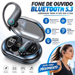 Fone de ouvido Sem Fio Bluetooth TWS Esportivo Design Pendurado Na Orelha Ergonômico K-G37PRO