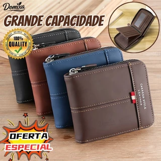 Carteira Masculina Com Zíper Em Bloco Colorido-Presente Multifuncional Para Moedas Curtas E Porta-Cartões Namorado-do