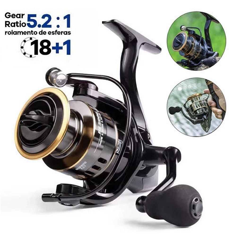 Molinete De Pesca De Metal EVA HD1000-7000 Max Arraste 10kg Cana Em Água Salgada!!