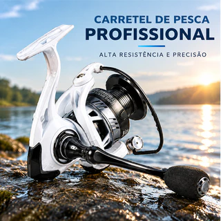 Carretel Giratório De Pesca Profissional, Leve E Durável Para Água Doce Salgada, Rotação Suave, Alça Confortável