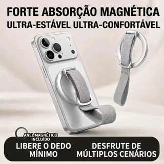 Suporte Magnético De Anel De Telefone, Alça De Dedo De silicone Líquido Macio, anti-Queda Portátil, Retrato E Paisage