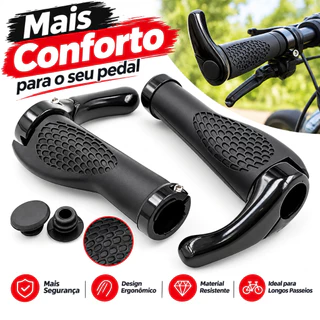 Bar End Manopla Anatomica Guidão Bike Bicicleta Preto bomstore