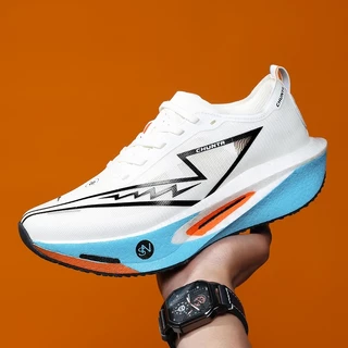 COD Homens Tênis De Corrida Placa De Carbono Leve Sola Grossa Unissex Sapatos De Jogging Malha Respirável Choque Rebote