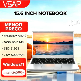 Notebook Gamer VSAP 15.6 Polegadas Intel Pentium G6500y Windows 11Pro 16GB RAM 512GB SSD LED IPS Antirreflexo -Prateado