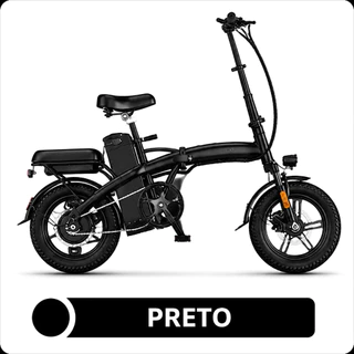 Bicicleta Elétrica Dobrável Motor 500W 48V 10Ah Bivolt com Assento para Passageiro