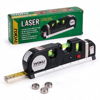 RYOKU Fita métrica multifuncional de nível a laser 3 em 1 - Ferramenta portátil para coleta Horizontal, laser, medição d