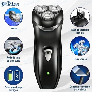 Barbeador Elétrico Homens Prova d'água Recarregável De Três Cabeças Maquina Shaver Depilador Barba Cabeça Aparador-BL