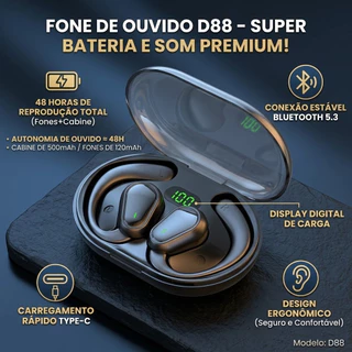 VOKRU Fones De Ouvido Sem Fio Bluetooth Com Cancelamento De Ruído E Ganchos Para Os Ouvidos