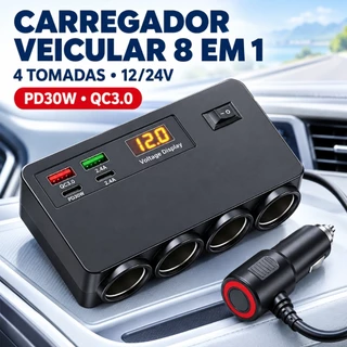 120W Car Cigarette Lighter Adapter 4 In 1 12V/24V USB Socket
