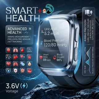 2026 Nova Bomba De Ar Airbag AMOLED Smartwatch Relógio Inteligente Ácido Úrico Pressão Arterial Esporte Chamada Saúde À