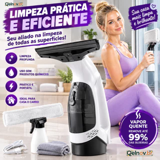 Aspirador de Água para Vidro 2000Pa Sem Fio USB Limpador para Janelas e Espelhos