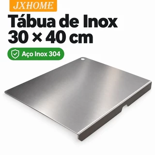 Tábua Inox 304 30x40 com Dobra para Bancada Profissional Corte Carne Churrasco