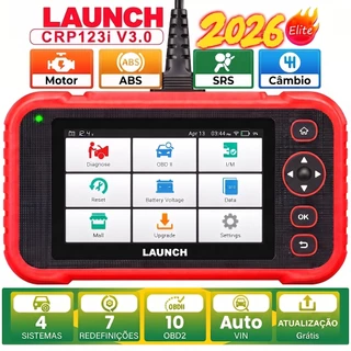 LAUNCH CRP123i V3.0 Scanner Automotivo OBD2 4 Sistemas ABS SRS Motor Câmbio 7 Funções de Reset Atualização Grátis