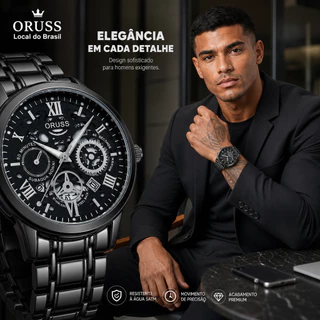 Local do Brasil【‌com caixa‌】ORUSS Relógio de negócios Prova D'água Casual Masculino GM LK