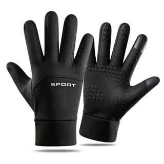 Luvas unissex impermeáveis quentes para motocicleta/bicicleta com função de toque