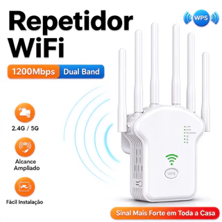 Repetidor Wifi 2800m 6 Antenas Roteador Amplificador De Sinal Modem 1200MBPS