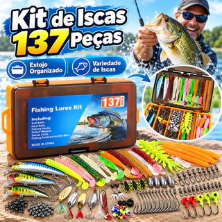 🎣 Kit 104/137 Iscas Artificiais - Meia Água com Anzol Duplo | Iscas Realistas para Pesca de Truta e Peixes