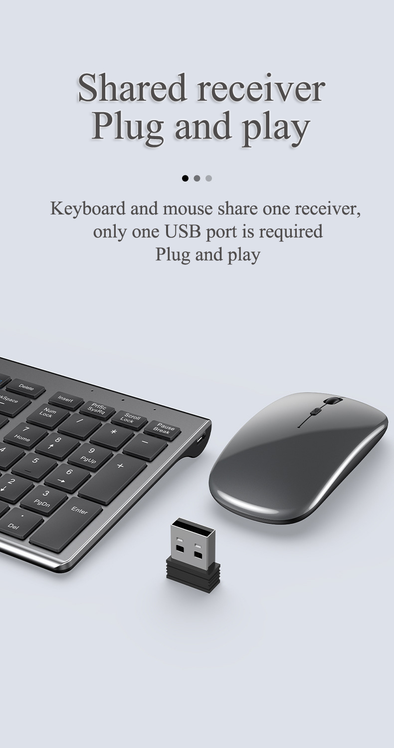Kit de Teclado e Mouse Bluetooth Sem Fio Modo Três Silencioso Em ...