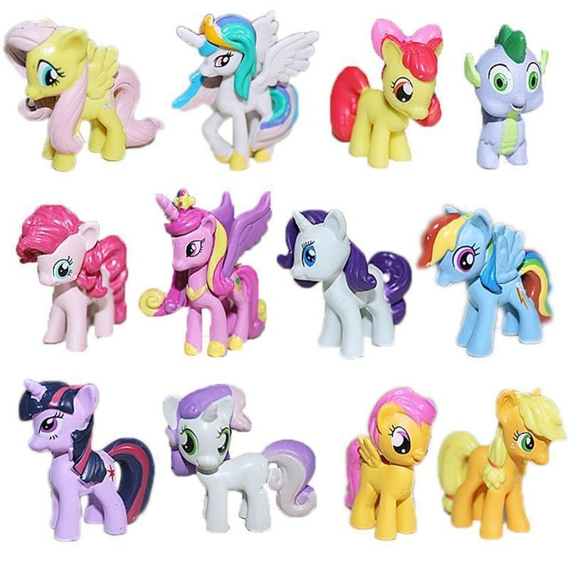 Kit C/12 Personagens My Little Pony Miniaturas Colecionáveis.