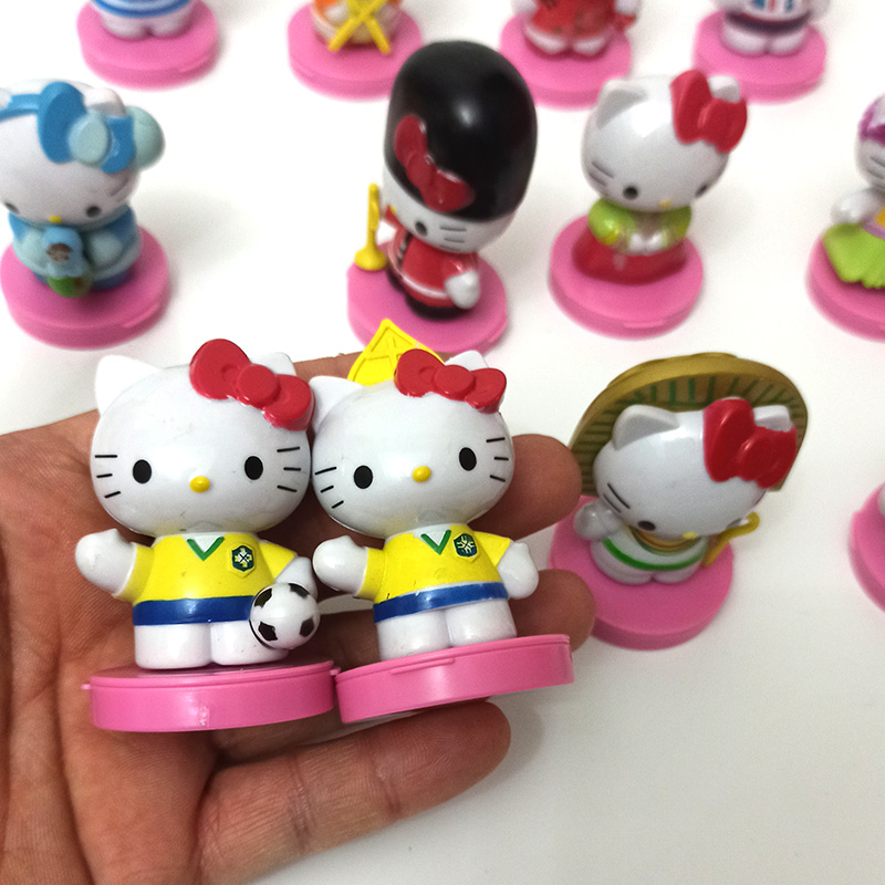 12pcs Hello Kitty Anime Figuras KT Miniaturas Kit De Lembranças Kids ...