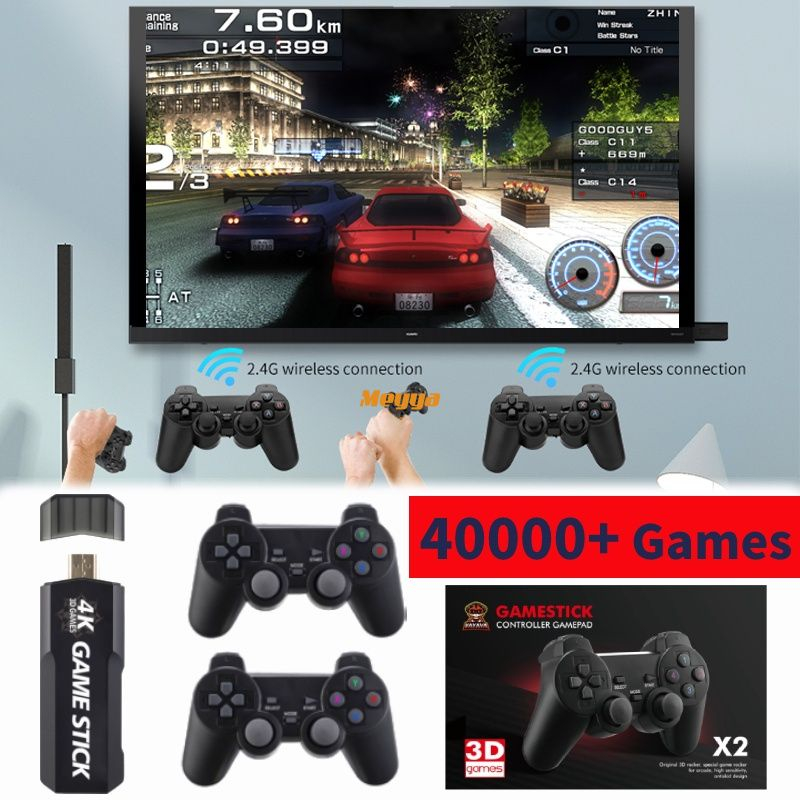 Em promoção! Hd Consola De Jogos De Vídeo M9 Jogo Stick 40000 Jogos De  128gb 2.4 G Sem Fio Dobro Controlador De S905x Cpu Para Psp/ps1/mame/fc