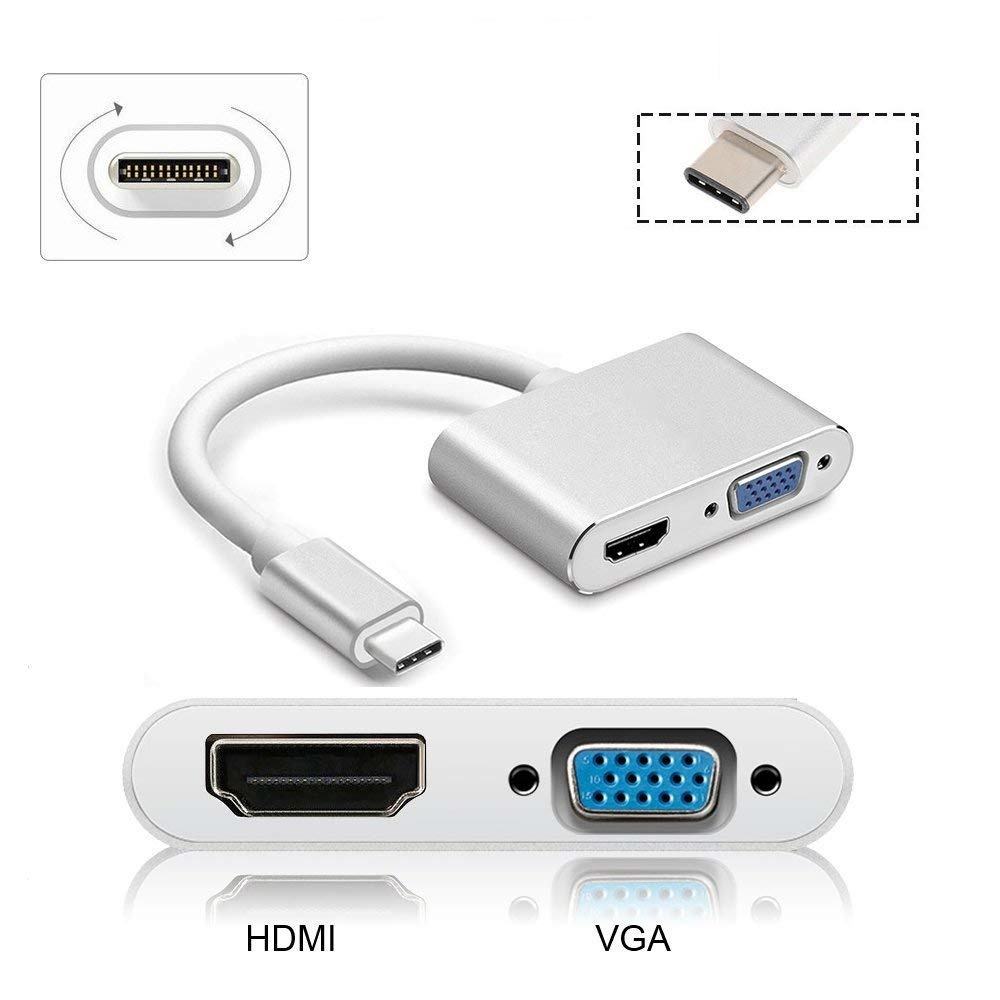 USB C To VGA Adapter For Monitor 1080P, VGA To