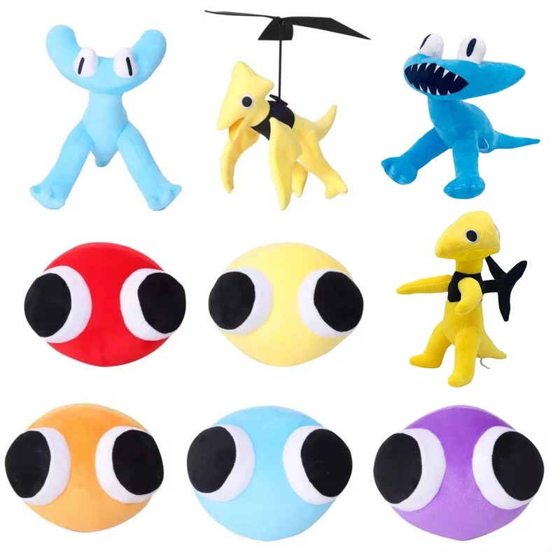Roblox Rainbow Friends Capítulo 2 Jogo de desenhos animados Personagem  Boneca de pelúcia Chinelos de pelúcia azul Chinelos de brinquedo Soft  Stuffed