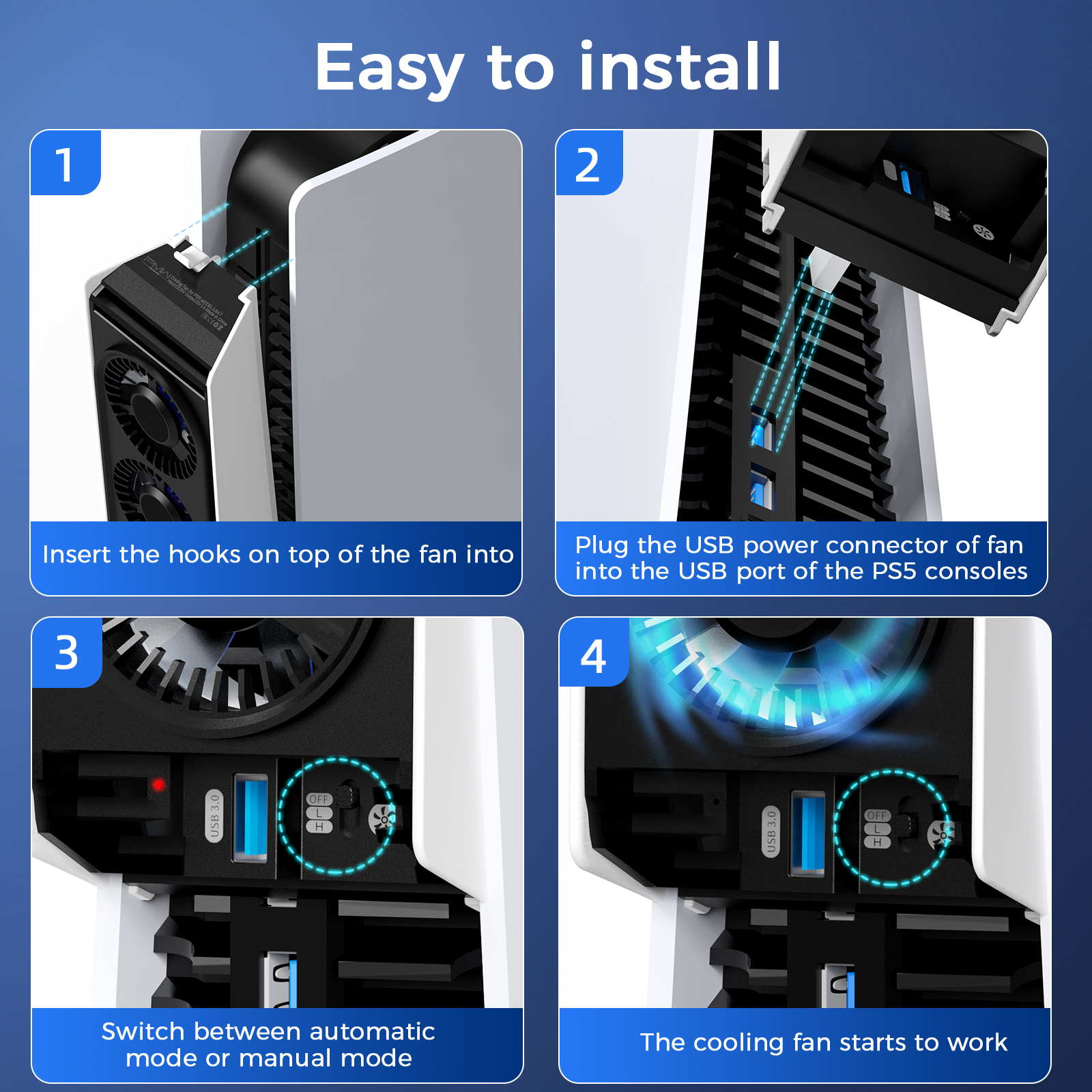 Ventilador Silencioso USB De 80mm Con Control De Temperatura Y Pantalla Digital - Para Gabinetes AV, Home Cinema, 5V