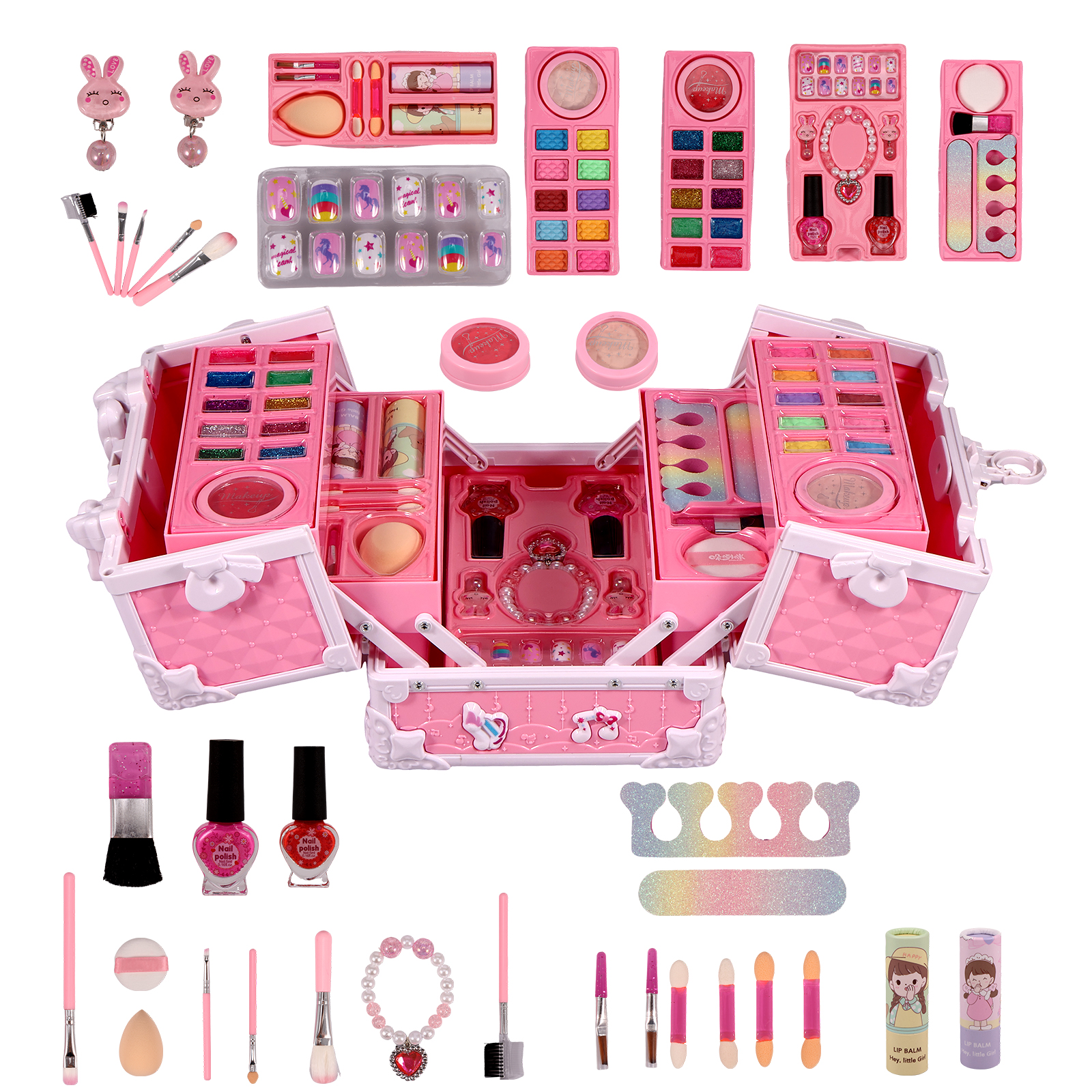 Kit de maquiagem infantil não tóxico Sereia Brinquedos Cosméticos Conjunto  com bolsa Carnaval Cosplay Princesa Jogo Presente de Aniversário