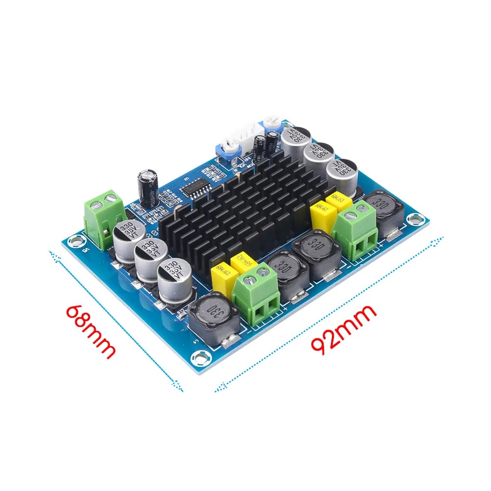 Placa Amplificadora de Áudio Digital 2x120W Canal Duplo Alta Potência ...