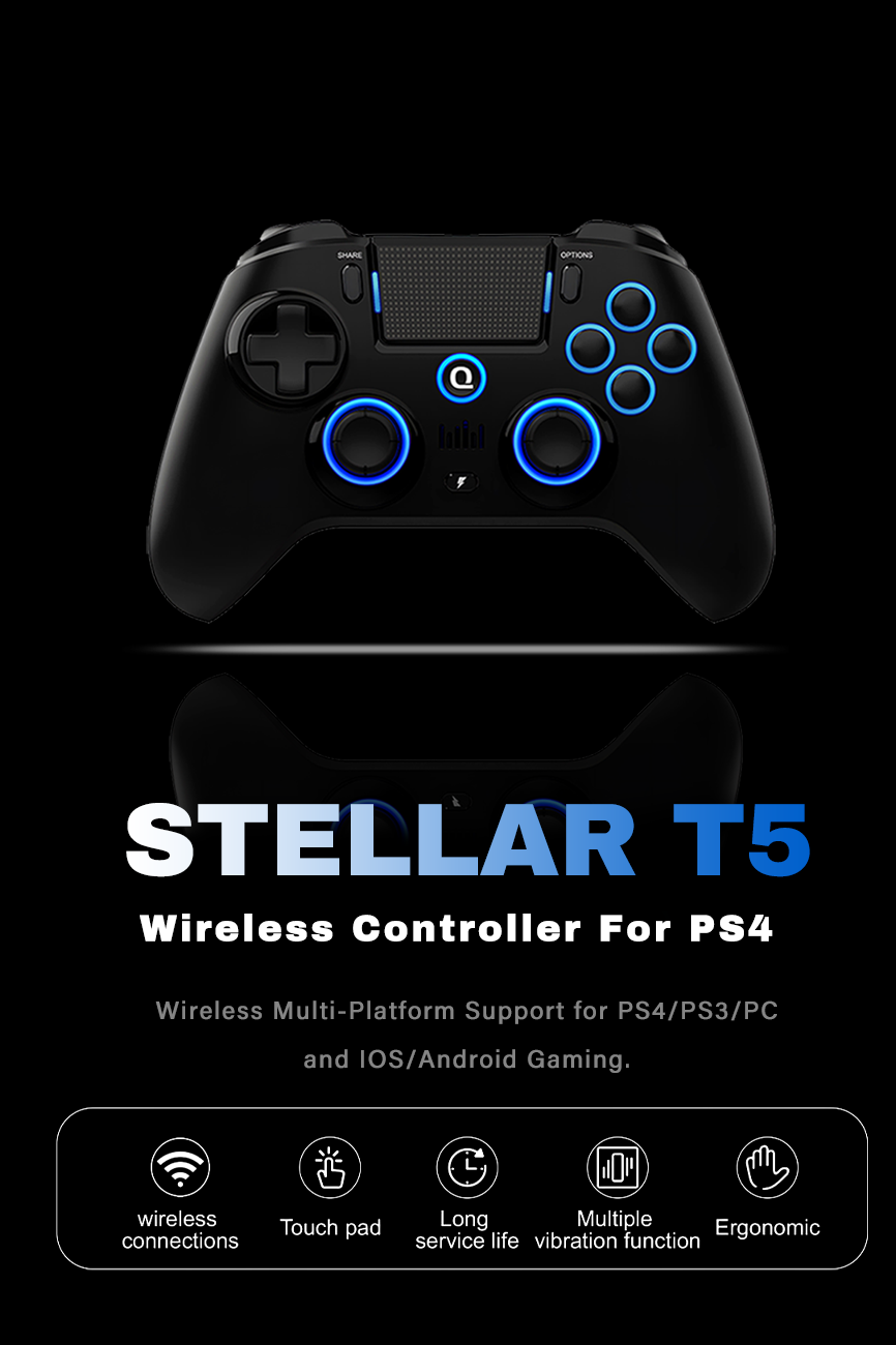 QRD Spark N5 Controlador Sem Fio Para PC PS4 PS3 OLED Console Pro Gamepad Fun o Turbo Program vel Com Bateria Recarreg vel