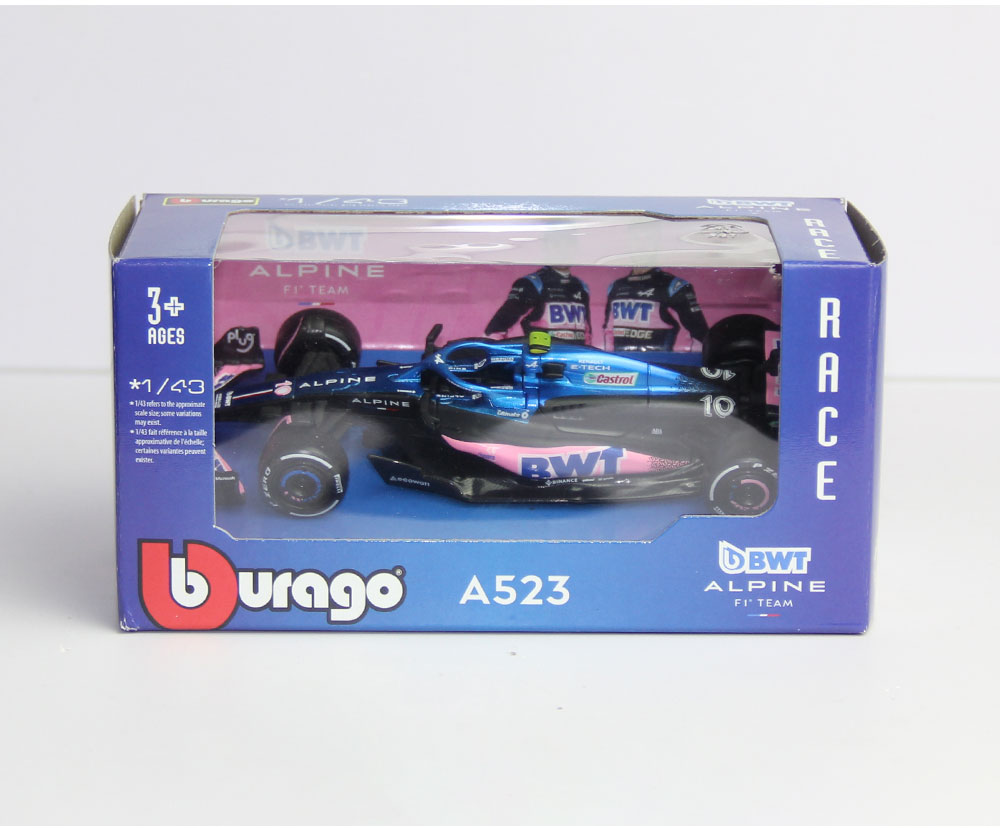 Auto Burago F1 Bwt Alpine A524 2024 A Escala 1:43 Con Casco - #10 Gasly