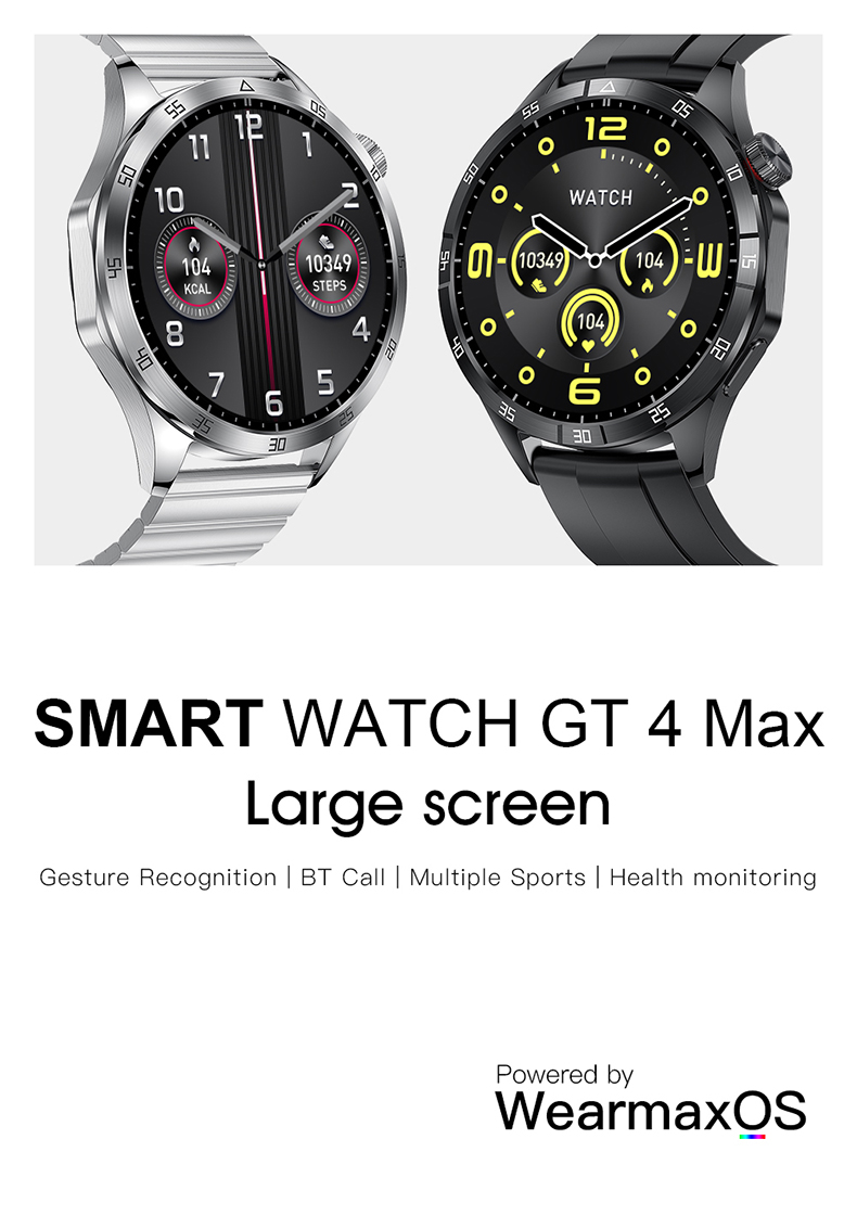 GT4 MAX Relógio Smart Watch Men De Gesto De Bússola Jogos De Sentimento ...