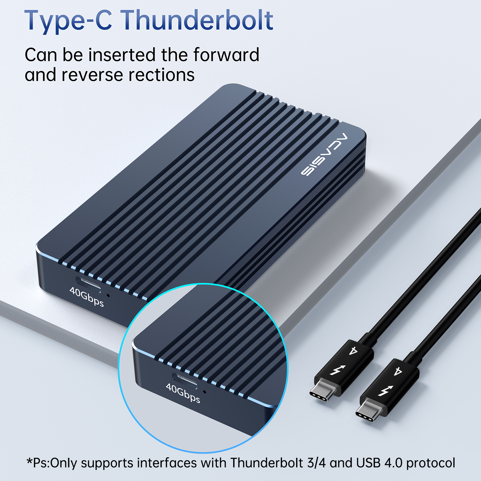ACASIS Thunderbolt4 40Gbps M . 2 Caixa NVME SSD 8TB Tipo C ACASIS Thunderbolt4 40Gbps M . 2 Caixa NVME SSD 8TB Tipo C