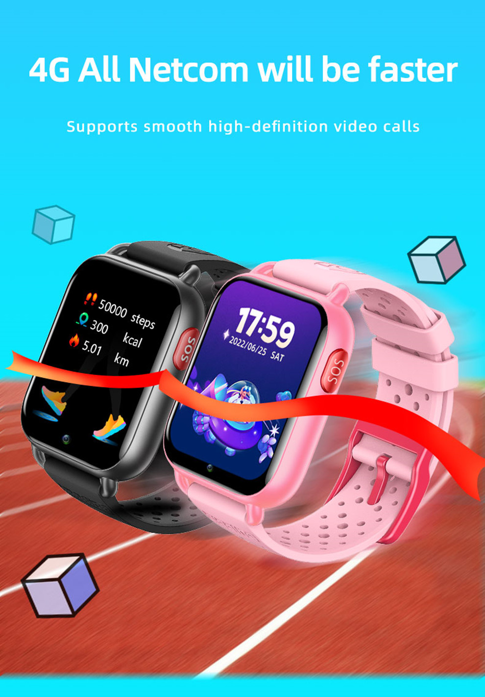 Relógio inteligente 4G Android 9.0 1,6 polegadas tela sensível ao toque  Bluetooth GPS relógio de pulso esportivo WiFi HD 5MP câmera videogame  relógios