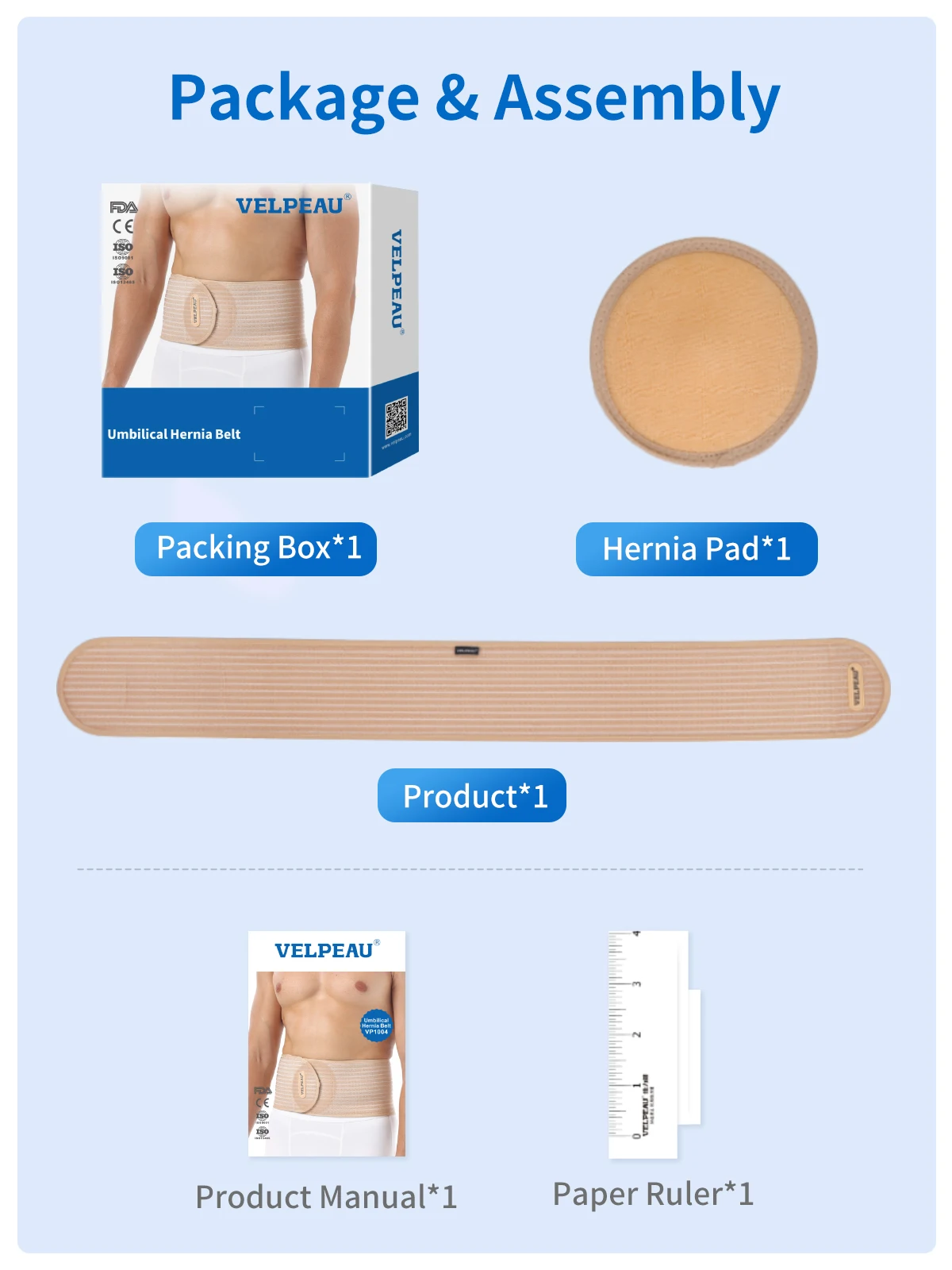 VP1004B VELPEAU Umbilical Hernia Belt