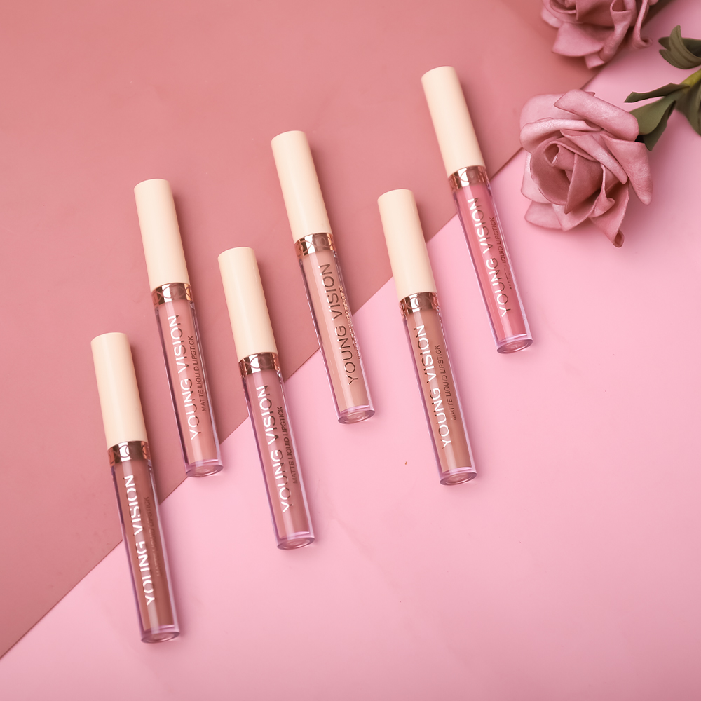 6 Bastões Baton Batom Rosa Mate Brilho Labial Gloss Veludo Conjunto ...