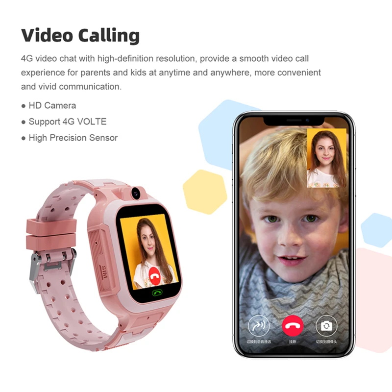 4G Video Call Kids Smart Watch LBS Posicionamento Despertador Criança ...