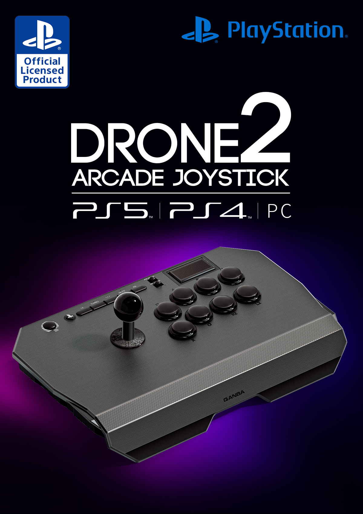 PS5 PS4 PC用 Qanba Drone 2 アーケード ジョイスティック QANBA Drone 2 Arcade Stick Joystick Para PS5 PS4 PC Bastão De