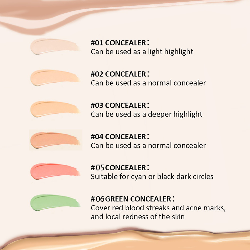 Corretivo de Três Cores para Marcas de Acne e Olheiras com Cobertura ...
